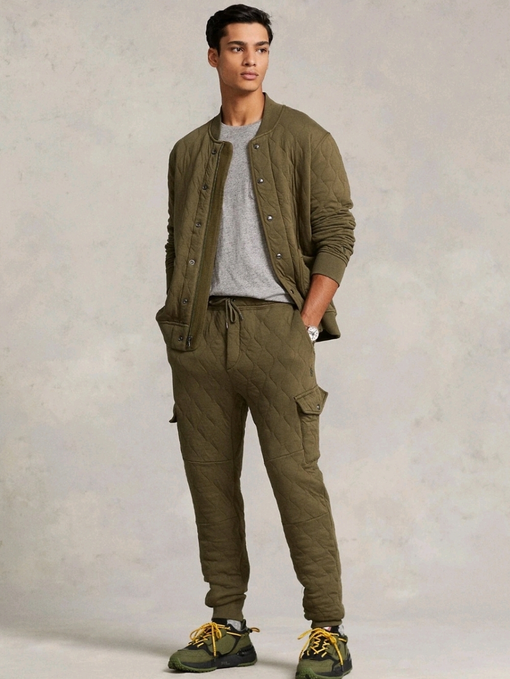 POLO RALPH LAUREN Luxury Jersey Quilted Cargo Joggers M - Picture 12 of 12
